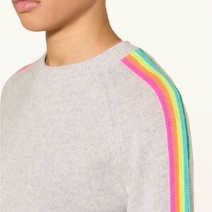From Future Women's Gray Sweater with Rainbow Stripes